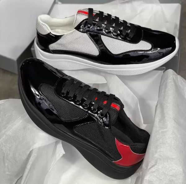 america cup designer casual shoes sneakers patent leather flat trainers black blue mesh lace-up nylon runner shoes 38-45
america cup designer casual shoes sneakers patent leather flat trainers black blue mesh lace-up nylon runner shoes 38-45