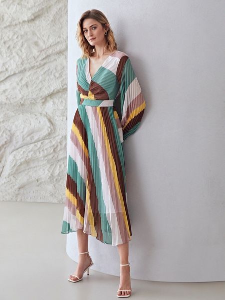 motf premium colorblock plisse dress 95iy#, Black;gray
motf premium colorblock plisse dress 95iy#, Black;gray