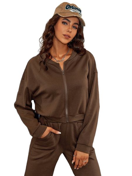 zip up letter back thermal lined bomber jacket d5lv#, Black;brown