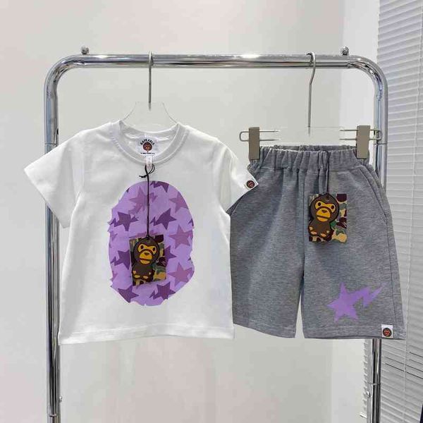 summer children's suit pure cotton short sleeved shorts chaopai ape casual breathable x2517, White
summer children's suit pure cotton short sleeved shorts chaopai ape casual breathable x2517, White