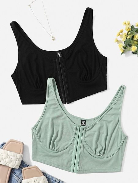 plus 2 pack ruched bust tank h2pv#, Black
plus 2 pack ruched bust tank h2pv#, Black