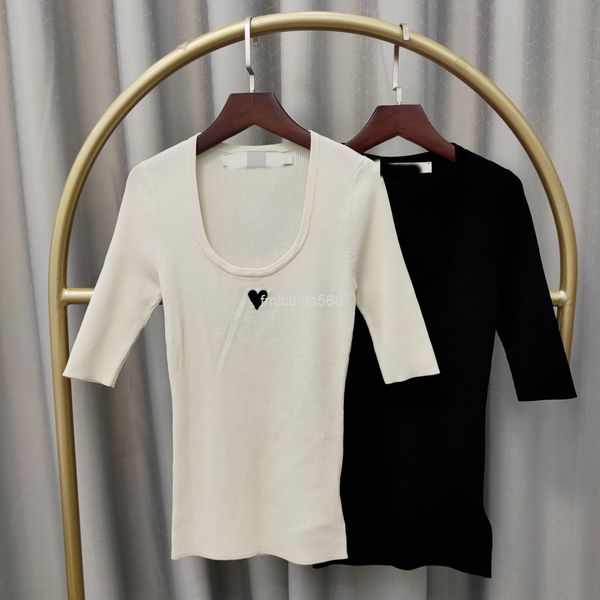women's knits & tees 21 autumn k family u-neck women's low chest bottomed shirt heart-shaped knitted sweater half sleeve versatile, White
women's knits & tees 21 autumn k family u-neck women's low chest bottomed shirt heart-shaped knitted sweater half sleeve versatile, White