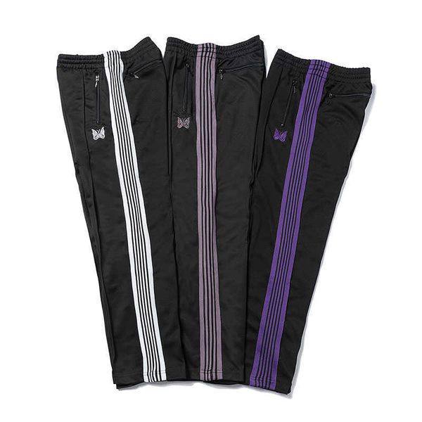 casual streetwear awge needles sweatpants women men striped zipper awge pants butterfly embroidery joggers needles trousers, Black
casual streetwear awge needles sweatpants women men striped zipper awge pants butterfly embroidery joggers needles trousers, Black