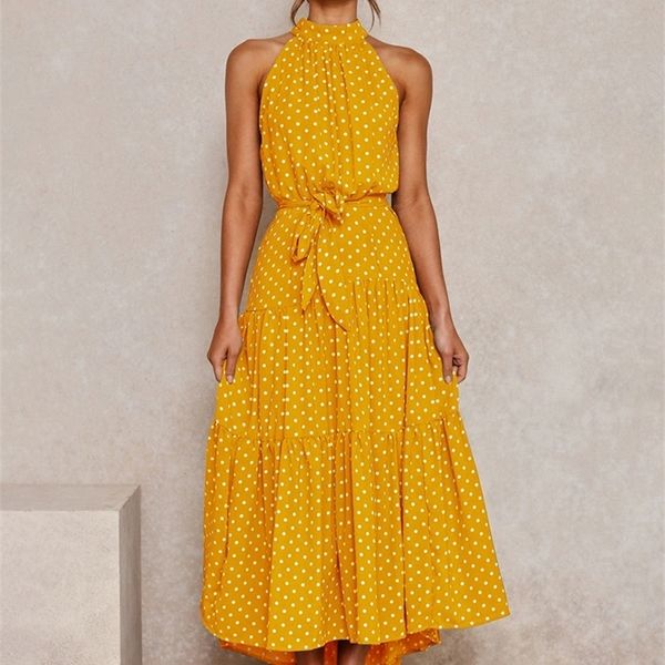 summer long dress polka dot casual dresses black halter strapless yellow sundress vacation clothes for women 220504, Black;gray
summer long dress polka dot casual dresses black halter strapless yellow sundress vacation clothes for women 220504, Black;gray