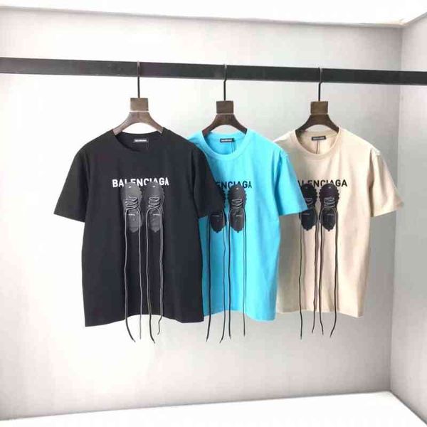 2022 designer bal t shirt correct version 22 summer new front chest shoelace trend design three color series for men and women, White;black
2022 designer bal t shirt correct version 22 summer new front chest shoelace trend design three color series for men and women, White;black