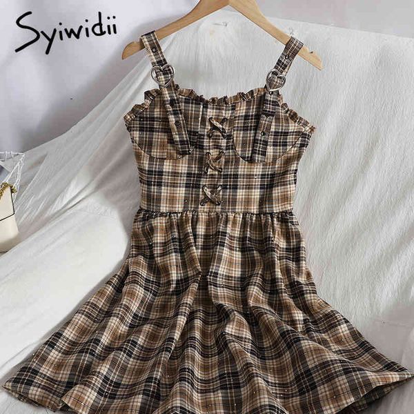 plaid ruffles spliced high waist spaghetti strap dresses women sleeveless aline summer korean fashion clothes 210415, Black;gray
plaid ruffles spliced high waist spaghetti strap dresses women sleeveless aline summer korean fashion clothes 210415, Black;gray
