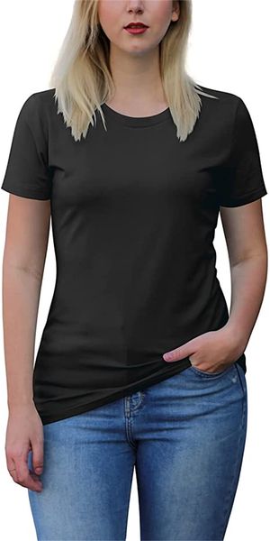 & tees womens short sleeve round neck t-shirt comfy, White
& tees womens short sleeve round neck t-shirt comfy, White