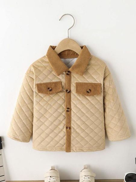 toddler boys contrast collar quilted coat she, Blue;gray