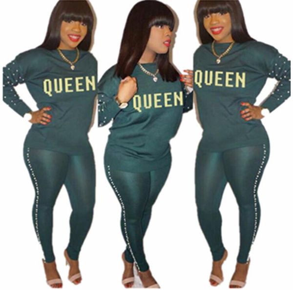 european and american women's tracksuits pearl bronzing print autumn winter casual two-piece suit, Gray
european and american women's tracksuits pearl bronzing print autumn winter casual two-piece suit, Gray