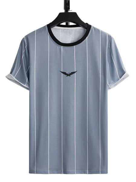 men striped & bird print tee 79xl#, White;black
men striped & bird print tee 79xl#, White;black