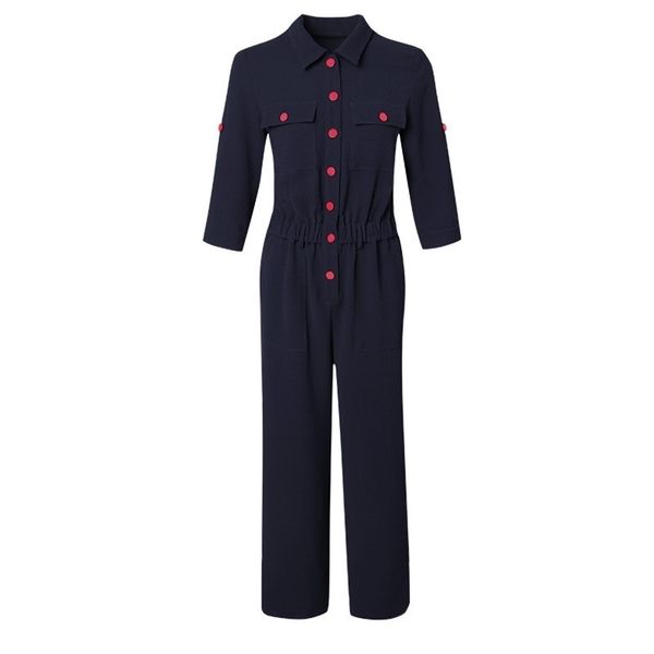 women's autumn new fashion lapel cropped sleeves autumn section jumpsuit lj200814, Black;white
women's autumn new fashion lapel cropped sleeves autumn section jumpsuit lj200814, Black;white