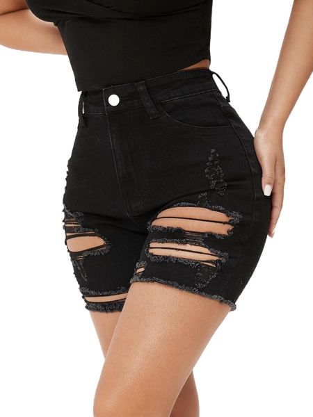 petite raw hem ripped denim shorts o6x7#, White;black
petite raw hem ripped denim shorts o6x7#, White;black
