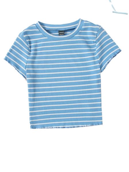 lettuce trim striped tee h6fs#, White
lettuce trim striped tee h6fs#, White