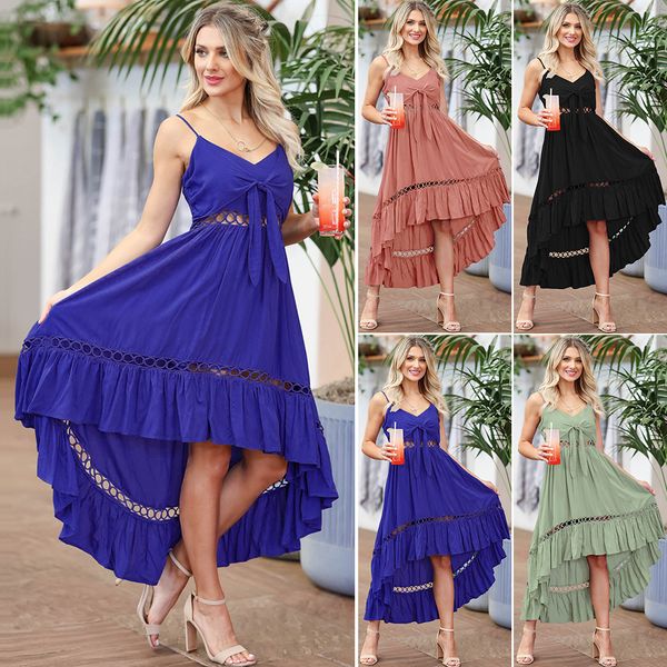 european and american slim-fit chiffon dress summer lace mid-length skirt non-standard suspender dress large size womens clothing, White;black
european and american slim-fit chiffon dress summer lace mid-length skirt non-standard suspender dress large size womens clothing, White;black