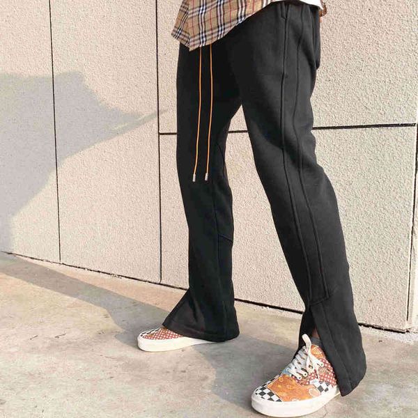men jeans 2022 rhude side stripe stitching drawstring casual trousers high street slit micro sleeve cargo pants kz682 22 1222, Black
men jeans 2022 rhude side stripe stitching drawstring casual trousers high street slit micro sleeve cargo pants kz682 22 1222, Black