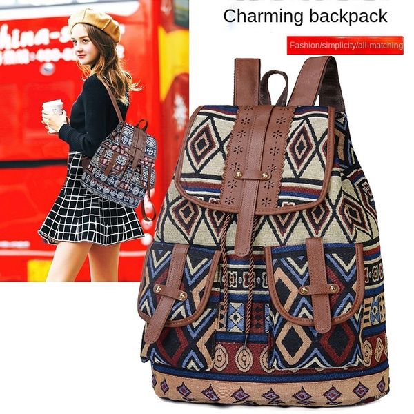 style backpack retro pattern canvas female bag fashion travel drawstring multifunctional student school 220817
style backpack retro pattern canvas female bag fashion travel drawstring multifunctional student school 220817