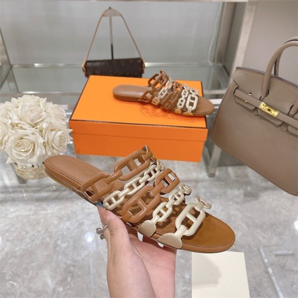 30% off 2022 sandals summer new women genuine leather beach slippers chain flat slides mixed colors designer shoes chaussure femme size 35-4, Black
30% off 2022 sandals summer new women genuine leather beach slippers chain flat slides mixed colors designer shoes chaussure femme size 35-4, Black