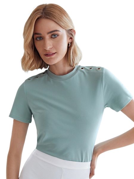 motf premium grommet eyelet t-shirt j73c#, White