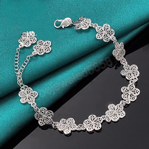 925 sterling silver full flower bracelet chain for women wedding engagement party fashion jewelry, Golden;silver
925 sterling silver full flower bracelet chain for women wedding engagement party fashion jewelry, Golden;silver