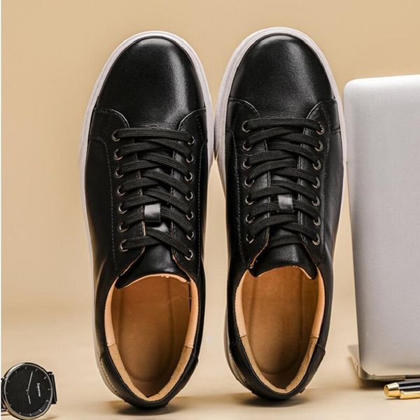 fashion genuine leather men casual shoes low lace-up male footwear outdoor wedding cool sneakers da56, Black
fashion genuine leather men casual shoes low lace-up male footwear outdoor wedding cool sneakers da56, Black