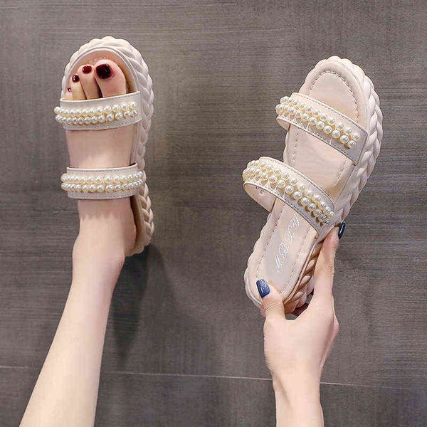 slippers thicksoled sandals and women s outer wear summer new pearl decoration beach women 220516, Black
slippers thicksoled sandals and women s outer wear summer new pearl decoration beach women 220516, Black