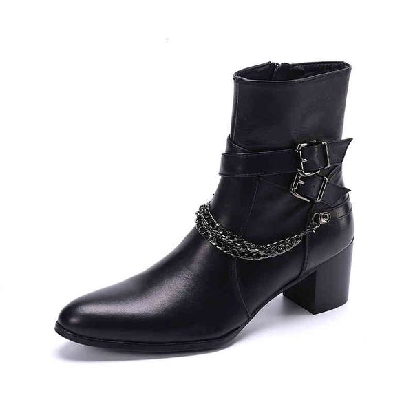boots fashion men's high shoes martin boots medium tube leather horse leather casual brand, Black
boots fashion men's high shoes martin boots medium tube leather horse leather casual brand, Black