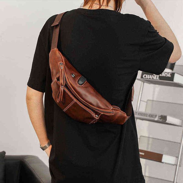 vintage leather brown men waist packs waist bags with usb/earphone socket fanny pack belt bag chest bag male small crossbody bag 220705
vintage leather brown men waist packs waist bags with usb/earphone socket fanny pack belt bag chest bag male small crossbody bag 220705