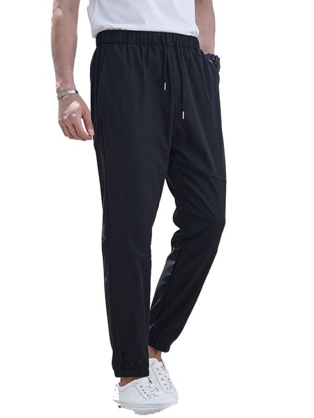 men slant pockets drawstring waist pants i6it#, Black
men slant pockets drawstring waist pants i6it#, Black