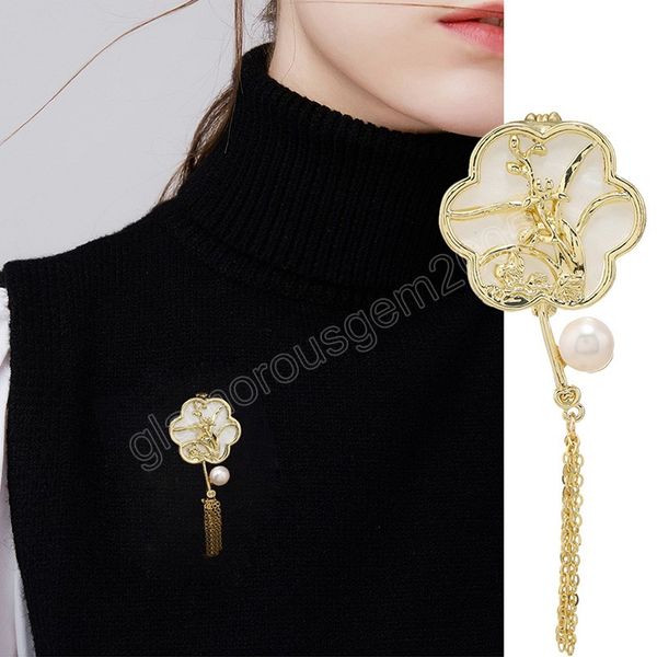 vintage flower fan brooches for women chinese style pearl tassel pin metal clothes scarf suit clip jewelry gift accessory, Gray
vintage flower fan brooches for women chinese style pearl tassel pin metal clothes scarf suit clip jewelry gift accessory, Gray