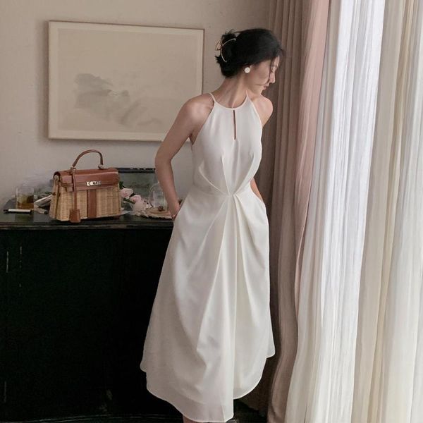 casual dresses vintage solid sleeveless chiffon dress for women elegant female white korean fashion vestidos suspenders summer 2022, Black;gray
casual dresses vintage solid sleeveless chiffon dress for women elegant female white korean fashion vestidos suspenders summer 2022, Black;gray