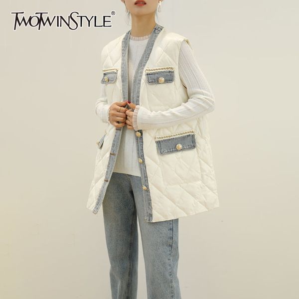 casual patchwork pocket vest for women v neck sleeveless black cotton coat female winter fashionable clothing 210423, Black;white
casual patchwork pocket vest for women v neck sleeveless black cotton coat female winter fashionable clothing 210423, Black;white