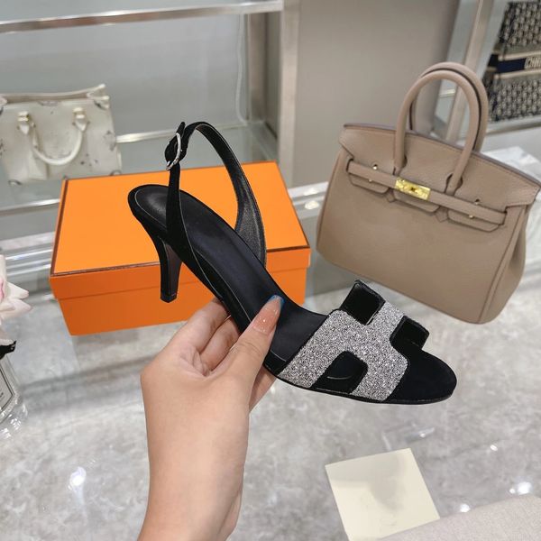 new luxury designer shoes women shoes natural cow suede sandals crystal high heels pumps back strap zapatillas mujer, Black
new luxury designer shoes women shoes natural cow suede sandals crystal high heels pumps back strap zapatillas mujer, Black