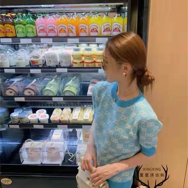 women's sweaters designer 2022 spring new jacquard letter blue sweater female slim fit versatile round neck short sleeve bottomed 7g2r, White;black
women's sweaters designer 2022 spring new jacquard letter blue sweater female slim fit versatile round neck short sleeve bottomed 7g2r, White;black