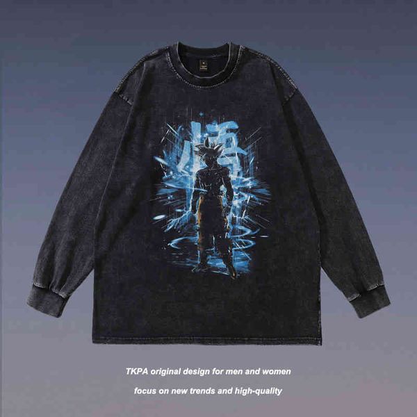 tkpa american street oversize sweater men's and women's animation high hiphop national tide brand long sleeve t-shirt, Black
tkpa american street oversize sweater men's and women's animation high hiphop national tide brand long sleeve t-shirt, Black