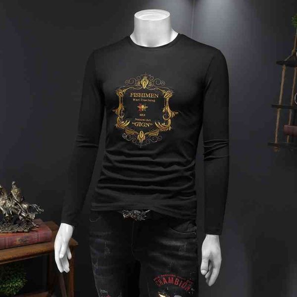 men's luxury fashion brands menswear new embroidery mercerized cotton long sweater bottomed shirt top, Black
men's luxury fashion brands menswear new embroidery mercerized cotton long sweater bottomed shirt top, Black