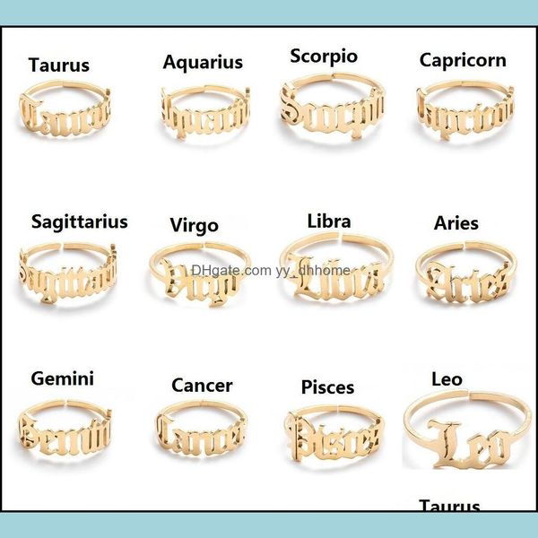 band rings jewelry adjustable stainless steel 12 constellations letter ring for woman opening wedding zodiac finger birthday gift drop deliv, Silver
band rings jewelry adjustable stainless steel 12 constellations letter ring for woman opening wedding zodiac finger birthday gift drop deliv, Silver