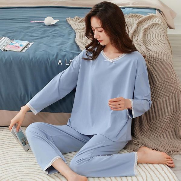autumn female pajamas long sleeve womens sleepwear pyjamas korean 2 pcs set sweet pijamas mujer full cotton modal home clothes, Black;red
autumn female pajamas long sleeve womens sleepwear pyjamas korean 2 pcs set sweet pijamas mujer full cotton modal home clothes, Black;red