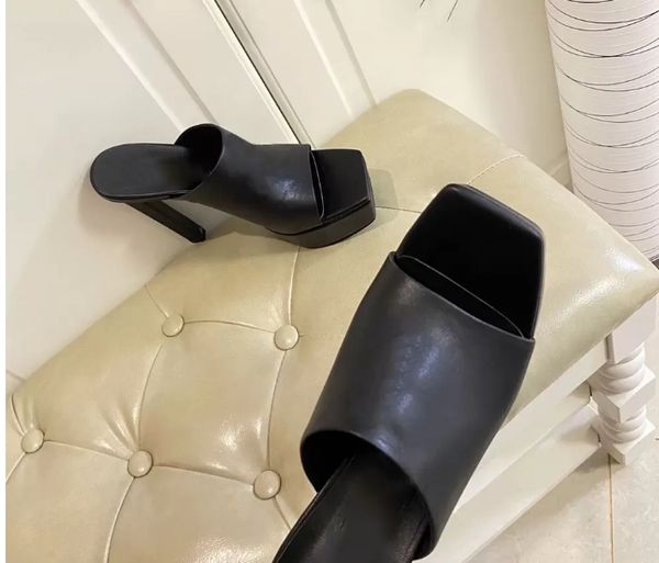 fashion designer slippers soft genuine leather button womens sandals stiletto heeled platform square head shoes hentian gao medusa aevitas q, Black
fashion designer slippers soft genuine leather button womens sandals stiletto heeled platform square head shoes hentian gao medusa aevitas q, Black