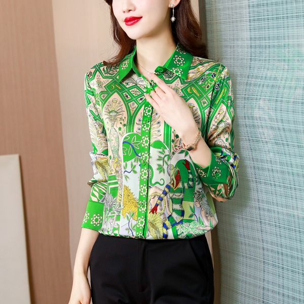 retro printed blouse long sleeve women designer lapel silk shirts formal ladies office button down shirt 2022 spring autumn fine elegant wom, White
retro printed blouse long sleeve women designer lapel silk shirts formal ladies office button down shirt 2022 spring autumn fine elegant wom, White