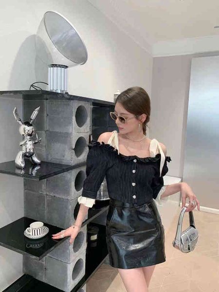 women's blouses & shirts 2022 spring women's dress bandage with fungus edge straight neck slim and girl short blouse x73t, White
women's blouses & shirts 2022 spring women's dress bandage with fungus edge straight neck slim and girl short blouse x73t, White
