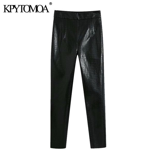 kpytomoa women chic fashion faux leather skinny fit pants vintage high waist side zipper female ankle trousers mujer 201113, Black;white
kpytomoa women chic fashion faux leather skinny fit pants vintage high waist side zipper female ankle trousers mujer 201113, Black;white