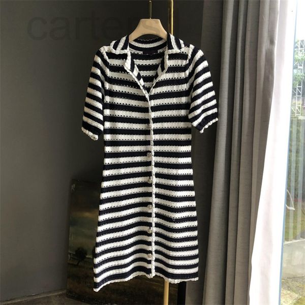 casual dresses designer french family knitted dress women's 2022 summer new style elegant striped hollow out short sleeved skirt fash, Black;gray
casual dresses designer french family knitted dress women's 2022 summer new style elegant striped hollow out short sleeved skirt fash, Black;gray