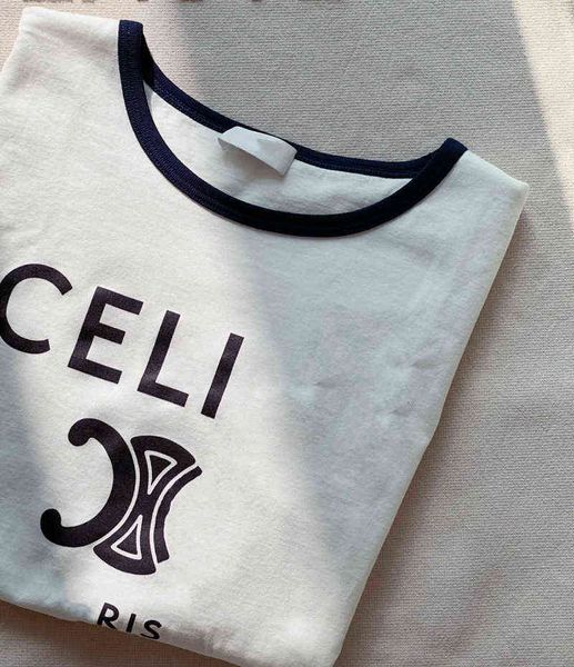 new triumphal arch color matching t-shirt women's cotton slim versatile neck top, White
new triumphal arch color matching t-shirt women's cotton slim versatile neck top, White