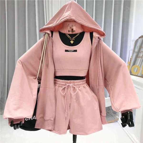 nowsaa letter vest drawstring shorts hooded zipper jacket tracksuit three-piece set casual all-match suit women 2022 t220729, Gray
nowsaa letter vest drawstring shorts hooded zipper jacket tracksuit three-piece set casual all-match suit women 2022 t220729, Gray