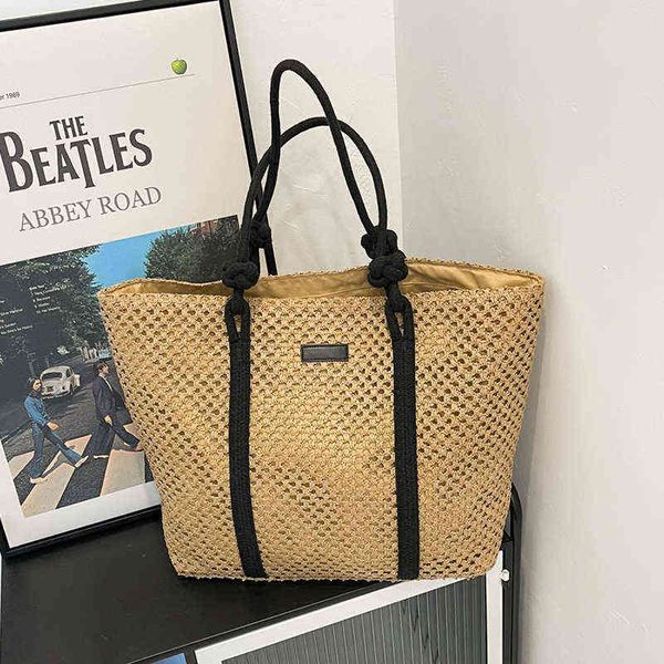 straw bag women hand-woven handbag knotted strap shoulder bags beach totes lager capacity shopping bag rattan basket bolsos 220608
straw bag women hand-woven handbag knotted strap shoulder bags beach totes lager capacity shopping bag rattan basket bolsos 220608
