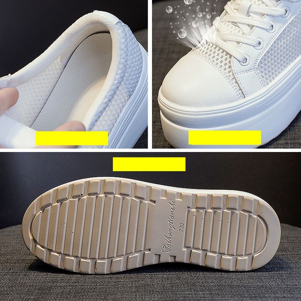 8cm genuine leather women summer shoes platform sneakers hollow air mesh breathable casual shoes leisure fashion sneakers, Black;yellow
8cm genuine leather women summer shoes platform sneakers hollow air mesh breathable casual shoes leisure fashion sneakers, Black;yellow