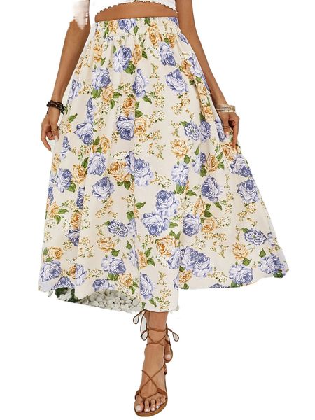 high waist floral print skirt j1g8#, Black
high waist floral print skirt j1g8#, Black
