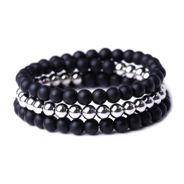 handmade natural stone 6mm three layers stainless steel beaded strands charm bracelets for women men yoga jewelry, Black
handmade natural stone 6mm three layers stainless steel beaded strands charm bracelets for women men yoga jewelry, Black