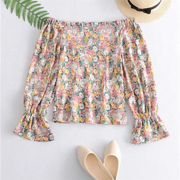hsa floral printed elegant flare sleeve shirt women's slash-neck off the shoulder long-sleeve chic blouse and shirts 210716, White
hsa floral printed elegant flare sleeve shirt women's slash-neck off the shoulder long-sleeve chic blouse and shirts 210716, White