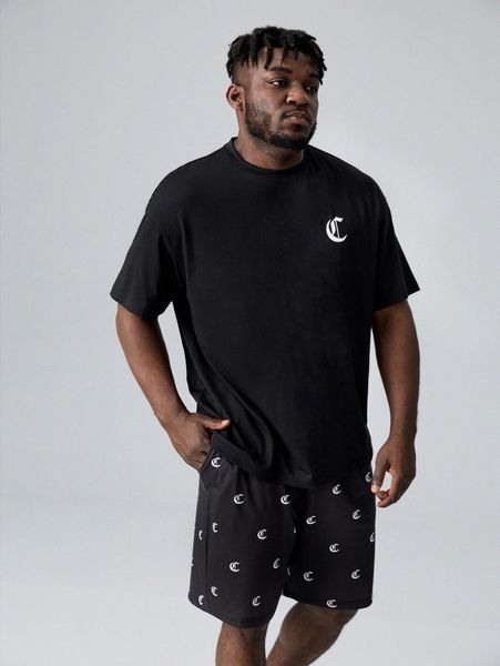 men graphic print drop shoulder tee & shorts j8w4#, Gray
men graphic print drop shoulder tee & shorts j8w4#, Gray